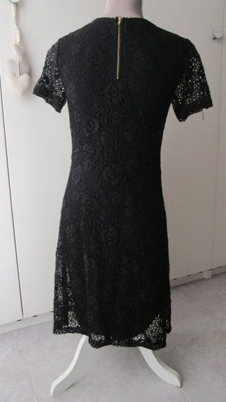 Vestido negro de fiesta encaje elástico