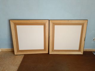 2 Cuadros África, con cristal, marco madera deco