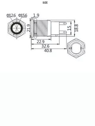 Pack 2 Botão on/off com led azul