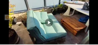 Sofa Palet de jardin con respaldo y cojines