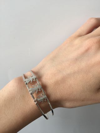 Pendientes y pulsera infantiles de plata
