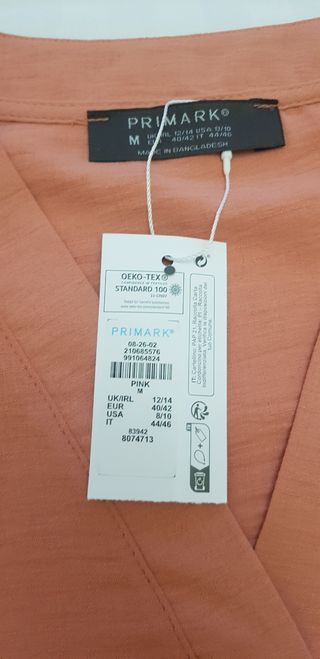 Blusa con etiquetas, salmón,M