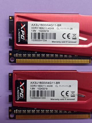 Memoria DDR3 ADATA 8GB 1600Mhz