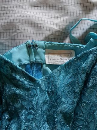Vestido de fiesta azul turquesa