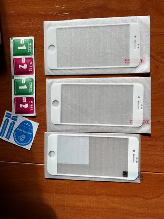 3 Cristales Templados Blanco iPhone 8