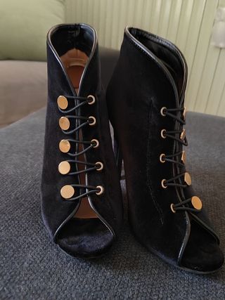 Stivaletti spuntati velluto semilpelle