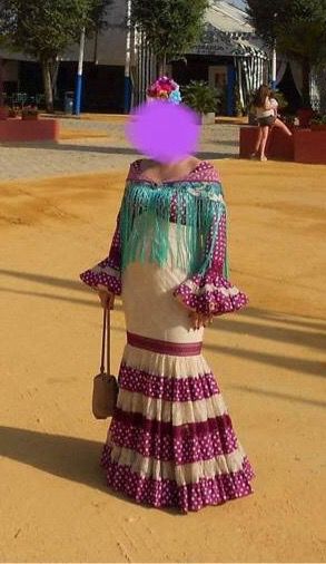 Traje flamenca Canastero encaje lunares Buganvilla