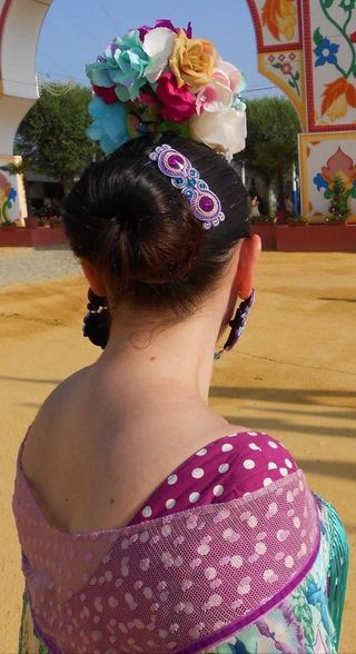 Traje flamenca Canastero encaje lunares Buganvilla