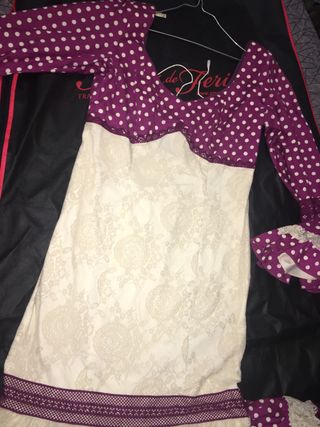 Traje flamenca Canastero encaje lunares Buganvilla