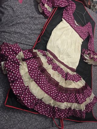 Traje flamenca Canastero encaje lunares Buganvilla
