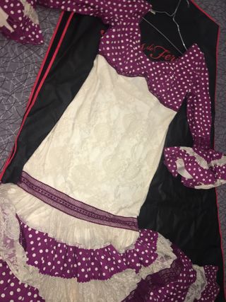 Traje flamenca Canastero encaje lunares Buganvilla