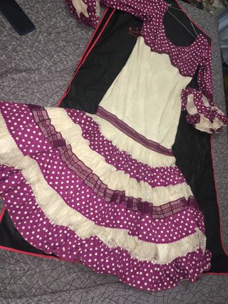 Traje flamenca Canastero encaje lunares Buganvilla