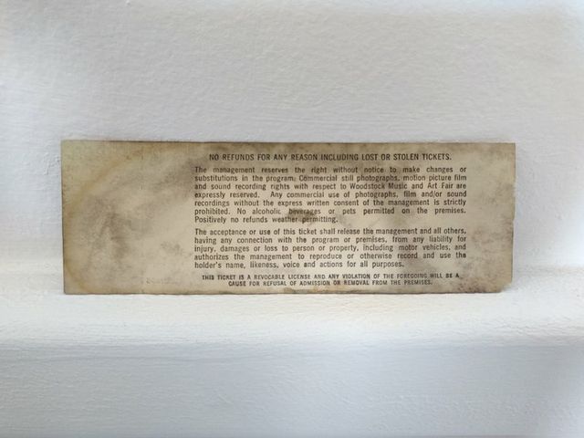 Entrada del Mítico Concierto Woodstock de 1969