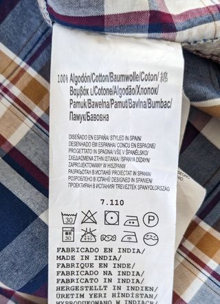 Camisa de cuadros algodón