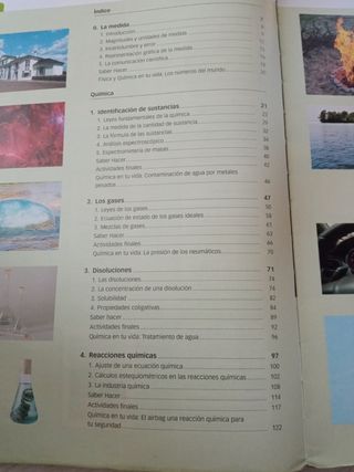 Libro de física y química de 1°Bach Santillana