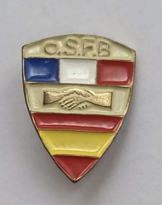 Pin Aguja O.S.F.B Banderas Francia y España París 