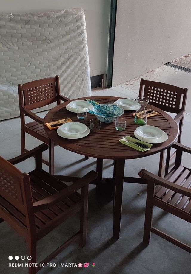 Conjunto de jardín de madera maciza de teca