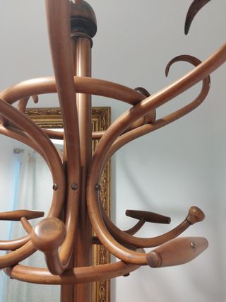 PERCHERO DE MADERA ANTIGUO RESTAURADO