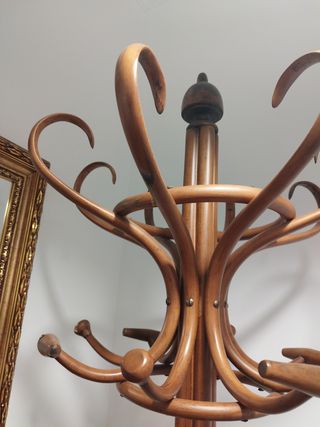 PERCHERO DE MADERA ANTIGUO RESTAURADO