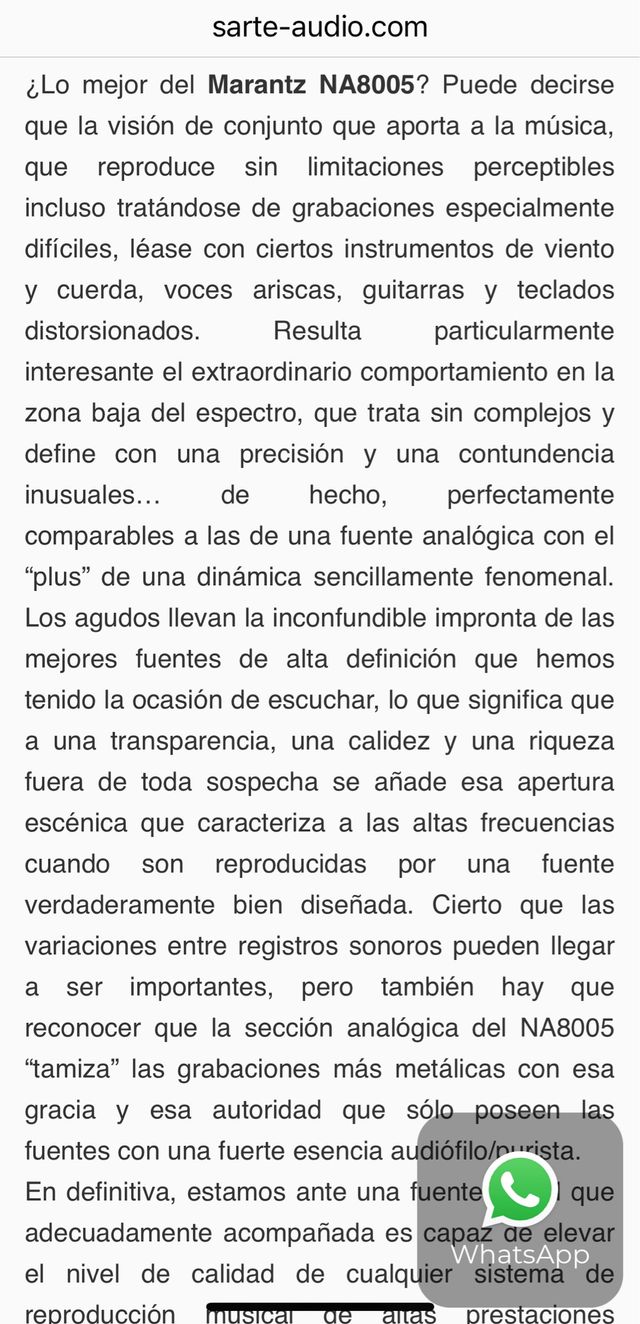 Marantz NA8005 Audio sin perdida real