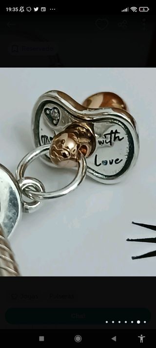 Charm chupete plata nuevo 