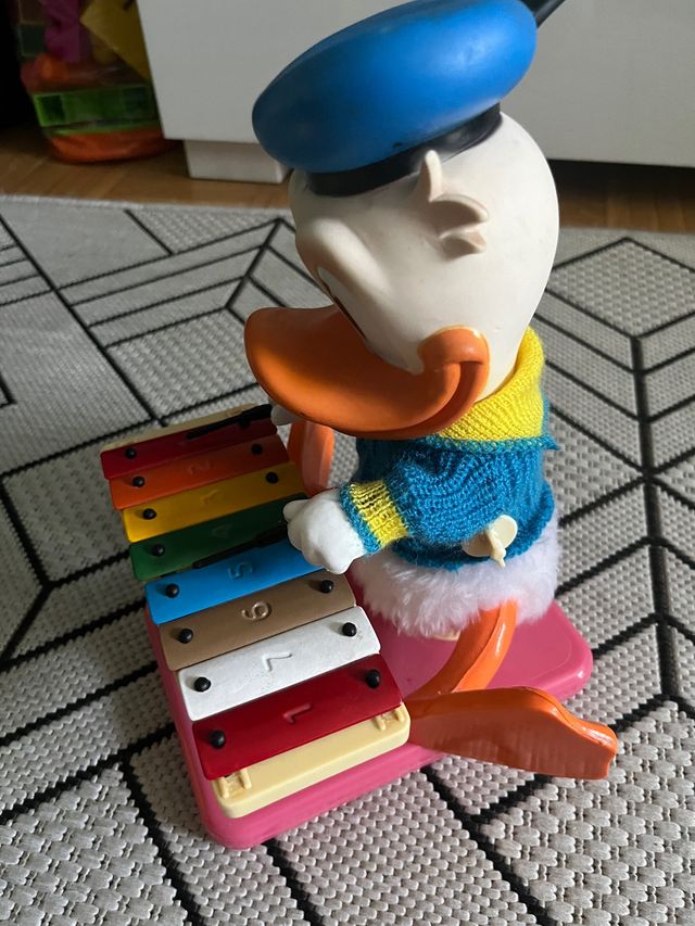 Muñeco Donald a cuerda antiguo Disney