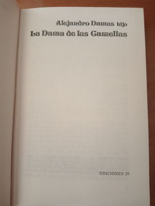 Libro LA DAMA DE LAS CAMELIAS