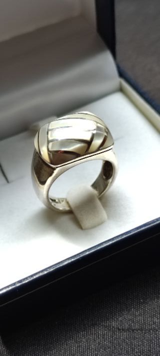 Sortijas plata 925 nácar y turquesa