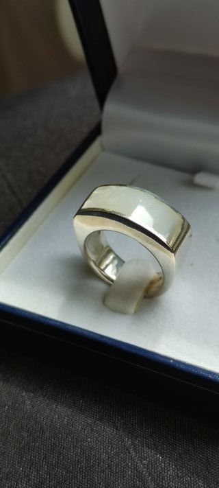 Sortijas plata 925 nácar y turquesa