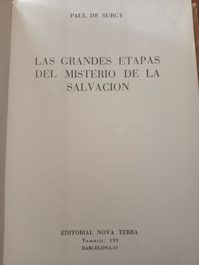 LAS GRANDES ETAPAS DEL MISTERIO DE LA SALVACION