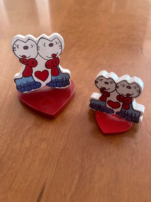 Adornos madera ENAMORADOS SAN VELENTIN