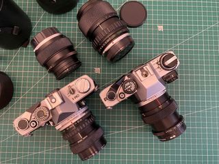 Cámara analógica Olympus OM-1 y OM10