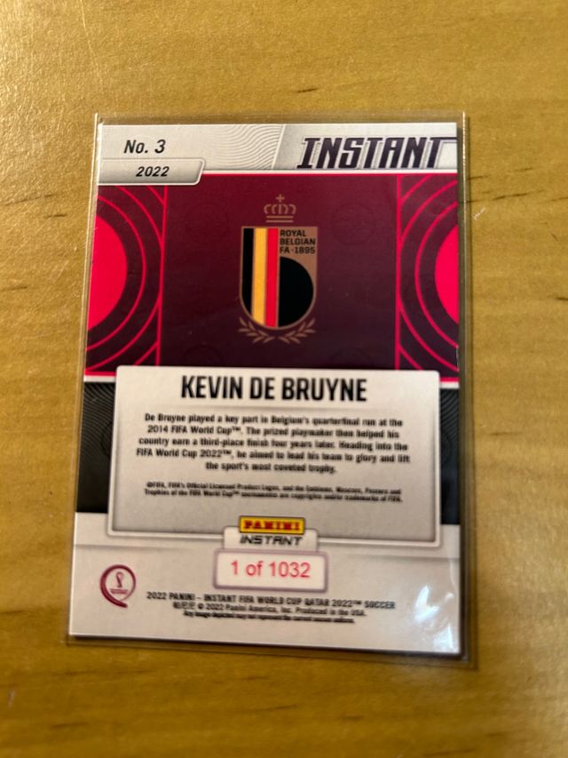 Cromo KevinDe Bruyne N3 Panini Instant Mundial2022