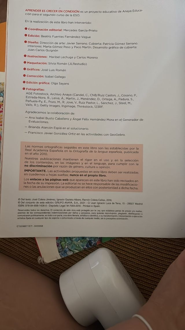 Libro Matematica 2 ESO ANAYA