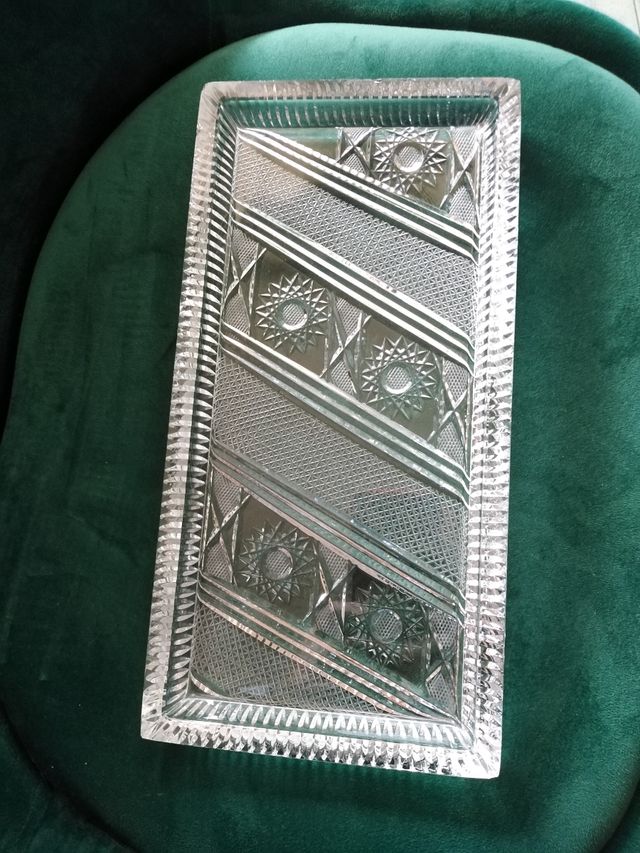 Cristallo vassoio in cristallo di Boemia