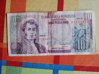 Billete 10 pesos Oro