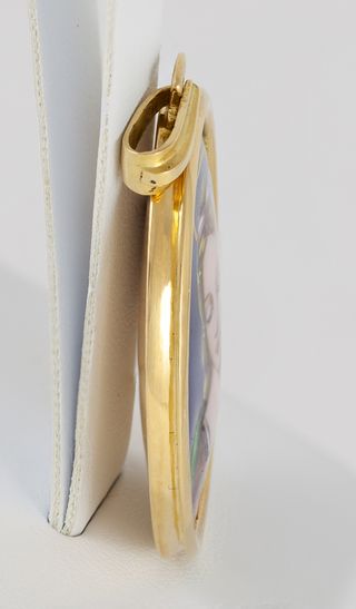 Colgante antiguo oro 18k y porcelana esmaltada