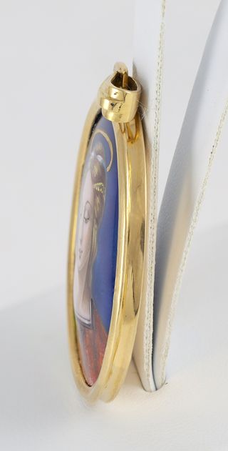Colgante antiguo oro 18k y porcelana esmaltada