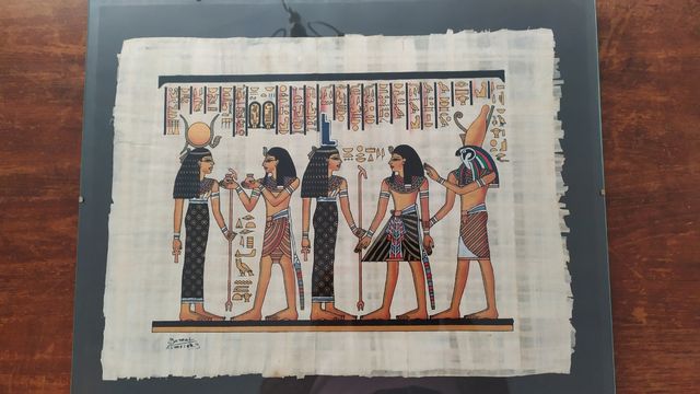 2 cuadros de papirus en cristal