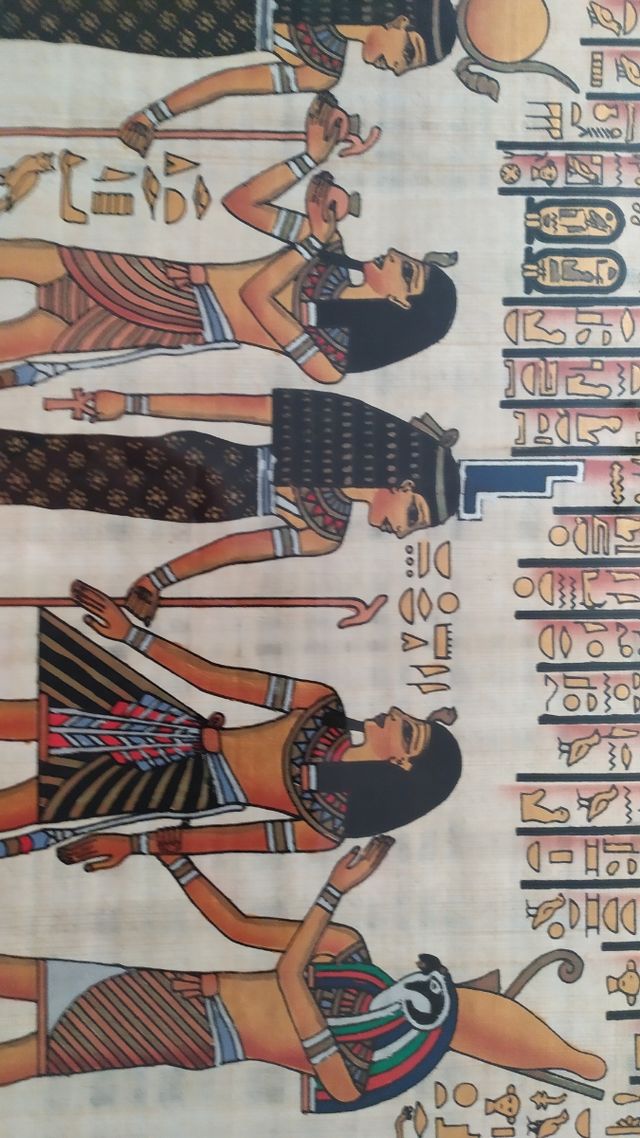 2 cuadros de papirus en cristal