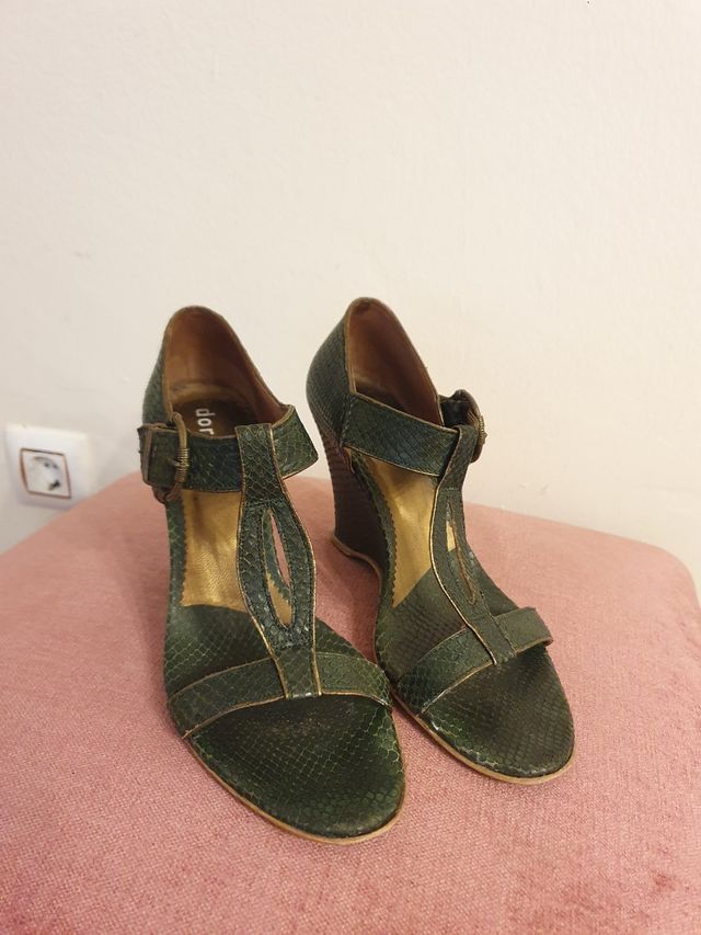 sandalia cuña piel Dorotea