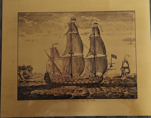 Grabado al ácido. Escena naútica