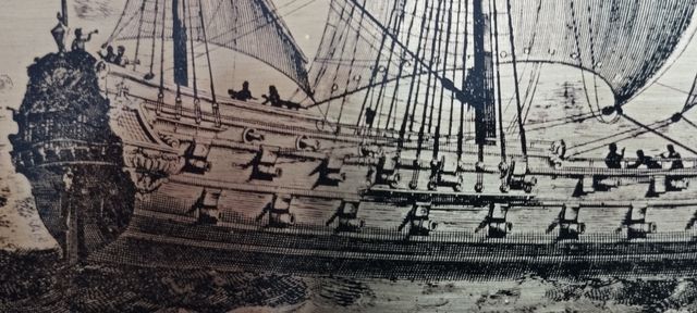 Grabado al ácido. Escena naútica