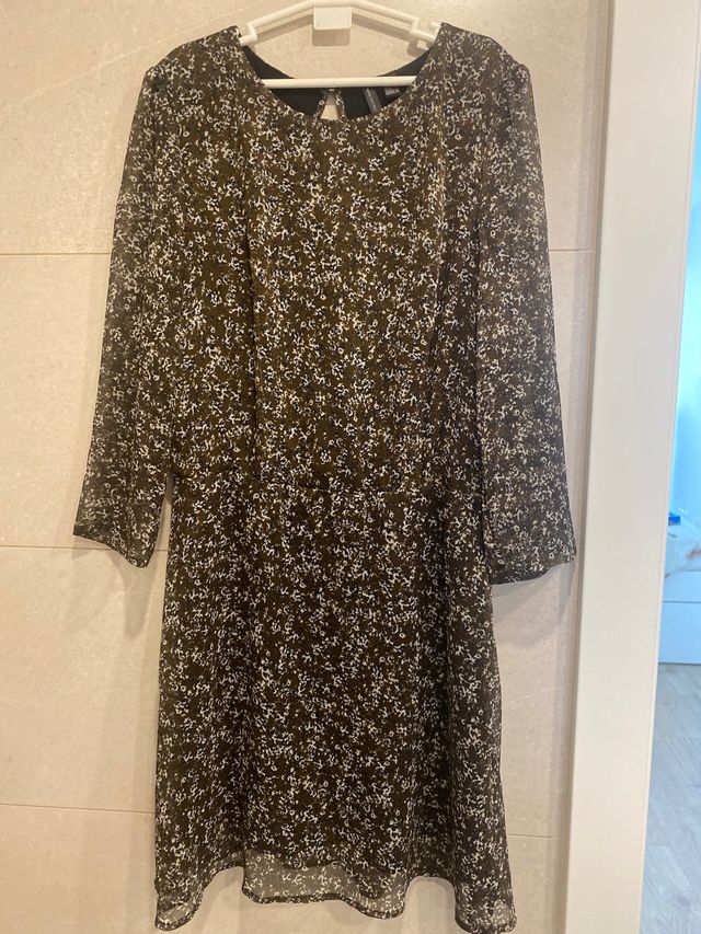 VESTIDO FLORECITAS MARRÓN T.M