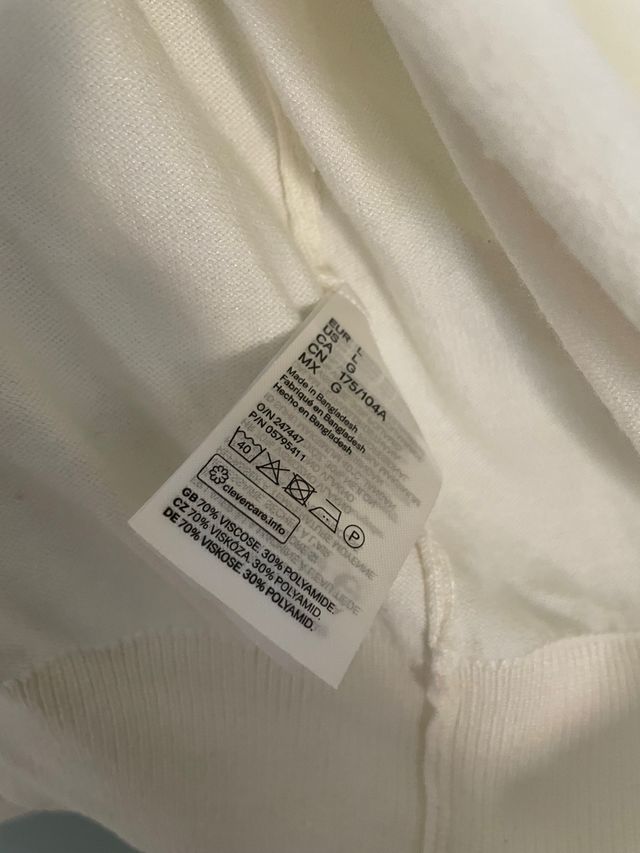 Cárdigan punto color crudo h&m