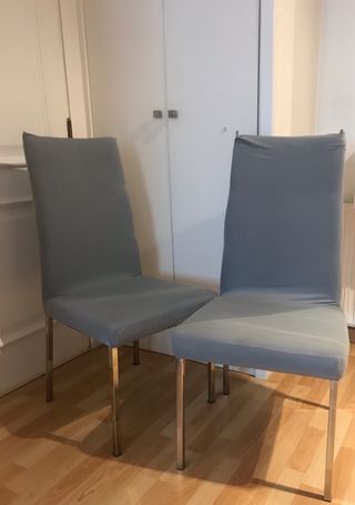 Lote de 2 Sillas de comedor con funda gris