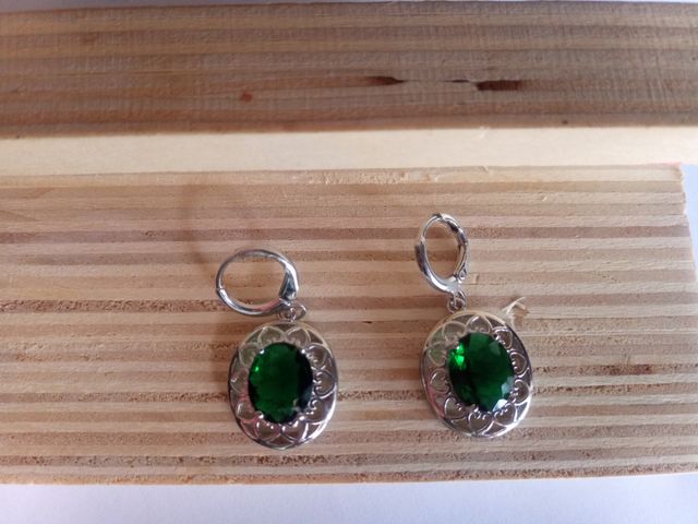 set 2 paia di orecchini colore argento e zirconi