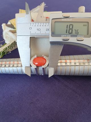 Pendientes Anillo Diamantes Oro Blanco18kl Coral