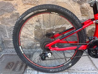 Bicicleta montaña doble suspensión, de carbono