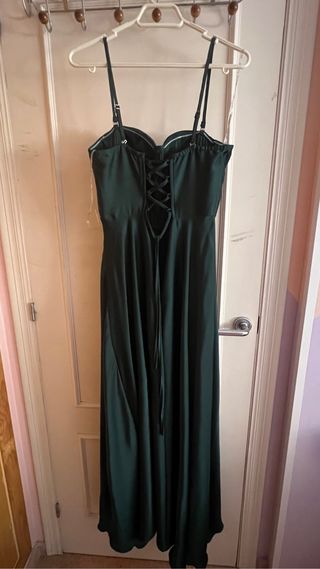 Vestido noche. Verde botella.